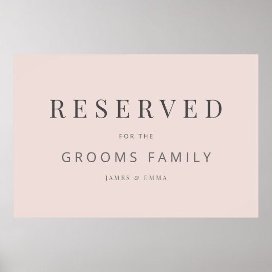 Minimalist Wedding Sign Warm Blush ポスター (正面)