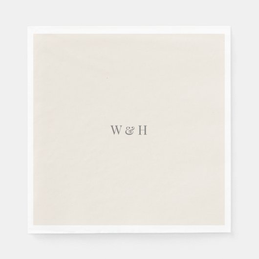Minimalist Wedding Soft Beige スタンダードランチョンナプキン (正面)