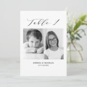 Minimalist Wedding Table 1 Number & Pictures Card 案内状 (スタンド正面)