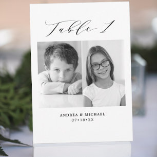 Minimalist Wedding Table 1 Number & Pictures Card 案内状