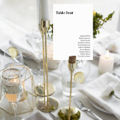 Minimalist Wedding Table Number Card with Heart テーブルナンバー