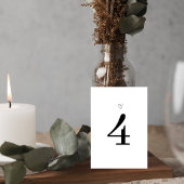 Minimalist Wedding Table Number Card with Heart テーブルナンバー