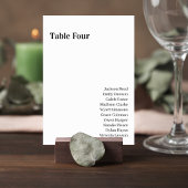 Minimalist Wedding Table Number Card with Heart テーブルナンバー