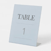 Minimalist Wedding Table Number | Dusky Blue 台座サイン (正面)