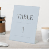 Minimalist Wedding Table Number | Dusky Blue 台座サイン (インサイチュ)
