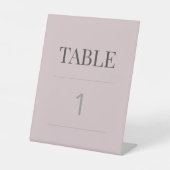 Minimalist Wedding Table Number Dusky Rose 台座サイン (正面)