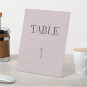 Minimalist Wedding Table Number Dusky Rose 台座サイン (インサイチュ)
