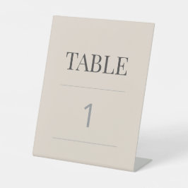 Minimalist Wedding Table Number Soft Latte 台座サイン