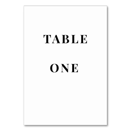 Minimalist Wedding Table Numbers | Elegant Cards テーブルナンバー (正面)