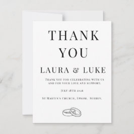 Minimalist Wedding Thank You Card | Editable サンキューカード