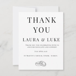 Minimalist Wedding Thank You Card | Editable サンキューカード