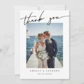 Minimalist Wedding Thank You Card – Photo Template サンキューカード (正面)