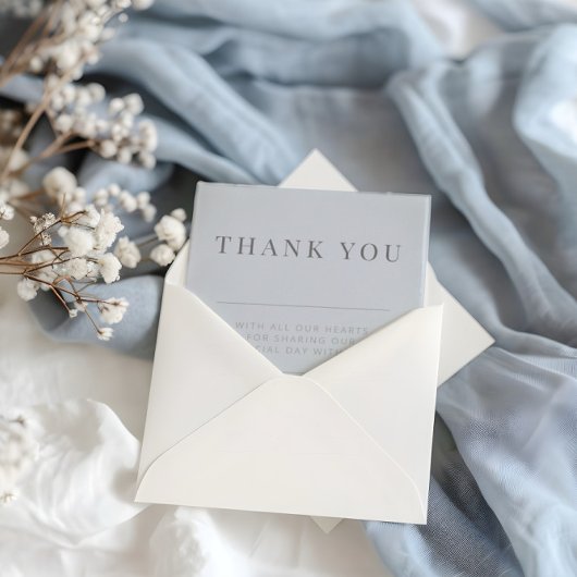 Minimalist Wedding Thank You Dusky Blue サンキューカード