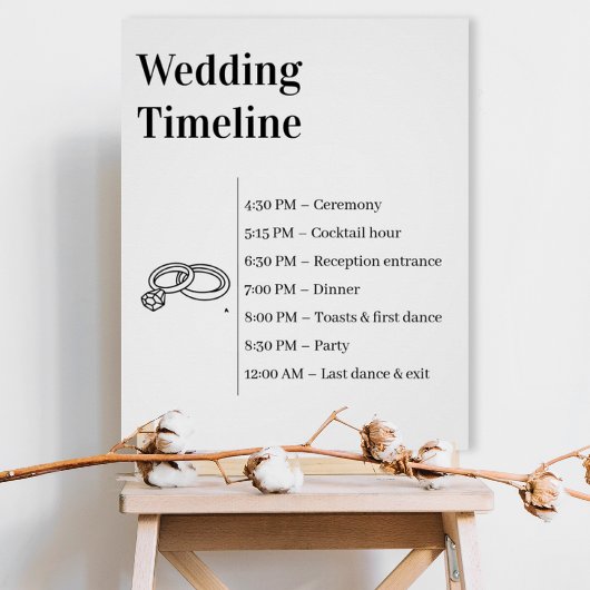 Minimalist Wedding Timeline poster ポスター