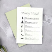 Minimalist Wedding Timeline QR Code Details Card エンクロージャーカード