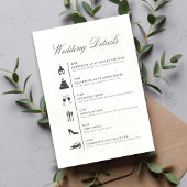 Minimalist Wedding Timeline QR Code Details Card エンクロージャーカード