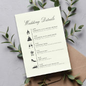 Minimalist Wedding Timeline QR Code Details Green エンクロージャーカード