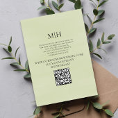 Minimalist Wedding Timeline QR Code Details Green エンクロージャーカード