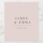 Minimalist Wedding | Warm Blush ワインラベル (シングルラベル)