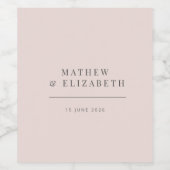 Minimalist Wedding | Warm Blush ワインラベル (シングルラベル)