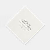 Minimalist Wedding  | Warm White スタンダードランチョンナプキン (角)