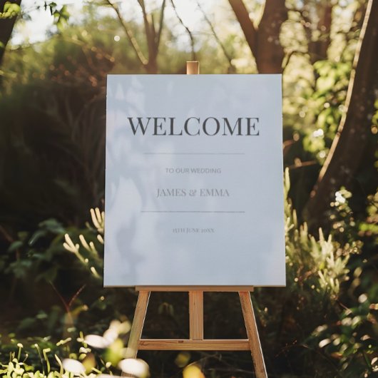 Minimalist Wedding Welcome Sign | ダスキーブルー ポスター
