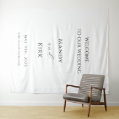 Minimalist Wedding Welcome Sign Backdrop Banner タペストリー (インサイチュ(横))