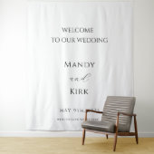 Minimalist Wedding Welcome Sign Backdrop Banner タペストリー (インサイチュ)