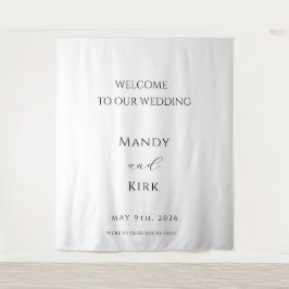 Minimalist Wedding Welcome Sign Backdrop Banner タペストリー