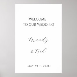 Minimalist Wedding Welcome Sign | Custom Modern  ポスター