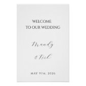 Minimalist Wedding Welcome Sign | Custom Modern ポスター (正面)