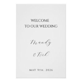 Minimalist Wedding Welcome Sign | Custom Modern  ポスター