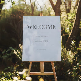 Minimalist Wedding Welcome Sign | Dusky Blue ポスター
