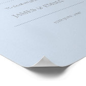 Minimalist Wedding Welcome Sign | Dusky Blue ポスター (角)