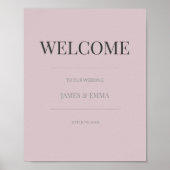 Minimalist Wedding Welcome Sign Dusky Rose ポスター (正面)