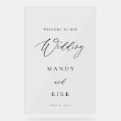 Minimalist Wedding Welcome Sign Elegant Script  アクリルサイン (正面)