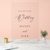 Minimalist Wedding Welcome Sign Elegant Script アクリルサイン (ウェディング)