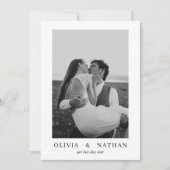 Minimalist Wedding with Photo サンキューカード (正面)