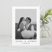 Minimalist Wedding with Photo サンキューカード (スタンド正面)