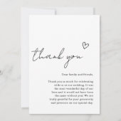 Minimalist Wedding with Photo サンキューカード (裏面)