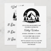 Minimalist Weekend Camping Bachelorette Party 招待状 (正面/裏面)