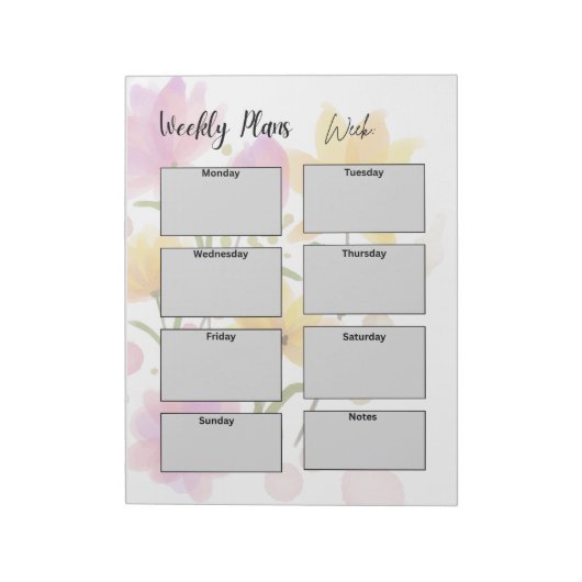 minimalist weekly plans ノートパッド (回転)