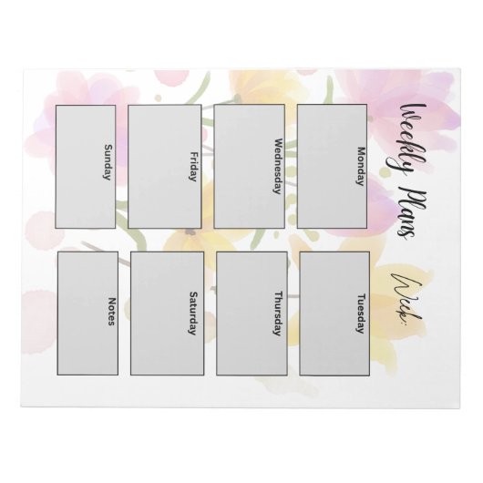 minimalist weekly plans ノートパッド (正面)