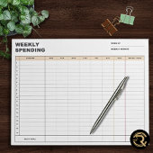Minimalist Weekly Spending Tracker ノートパッド