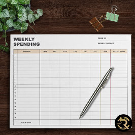 Minimalist Weekly Spending Tracker ノートパッド