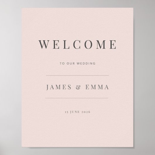 Minimalist Welcome Sign | ウォームブラッシュ ポスター (正面)