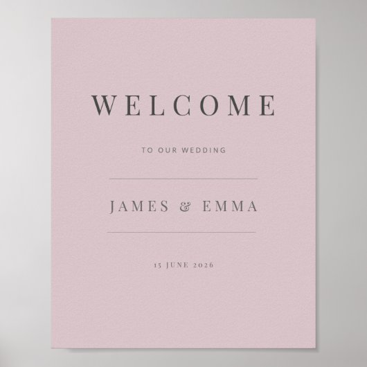 Minimalist Welcome Sign | ダスキーローズ ポスター (正面)
