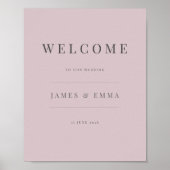 Minimalist Welcome Sign | Dusky Rose ポスター (正面)