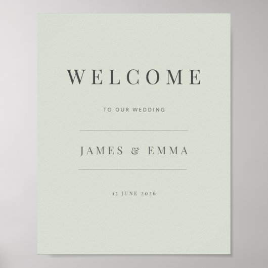 Minimalist Welcome Sign | Pale Sage ポスター (正面)