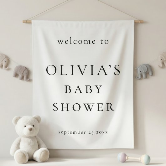 Minimalist Welcome to Baby Shower Fabric Sign タペストリー